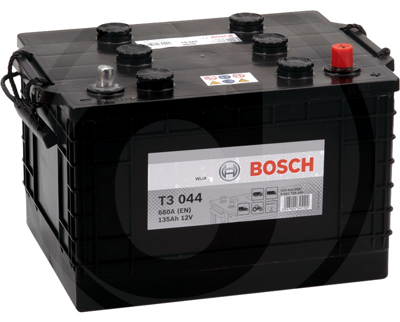 BOSCH Baterie T3 044 12 V / 135 Ah - Tehnologie hibridă SLI; calciu / calciu; reumplere cu apă