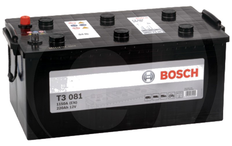 BOSCH Baterie T3 081 12 V / 220 Ah - Tehnologie hibridă SLI; calciu / calciu; reumplere cu apă
