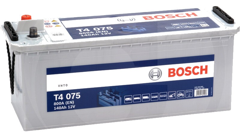 BOSCH Baterie T4 075 12 V / 140 Ah - Tehnologia SLI; calciu / aliaj de calciu