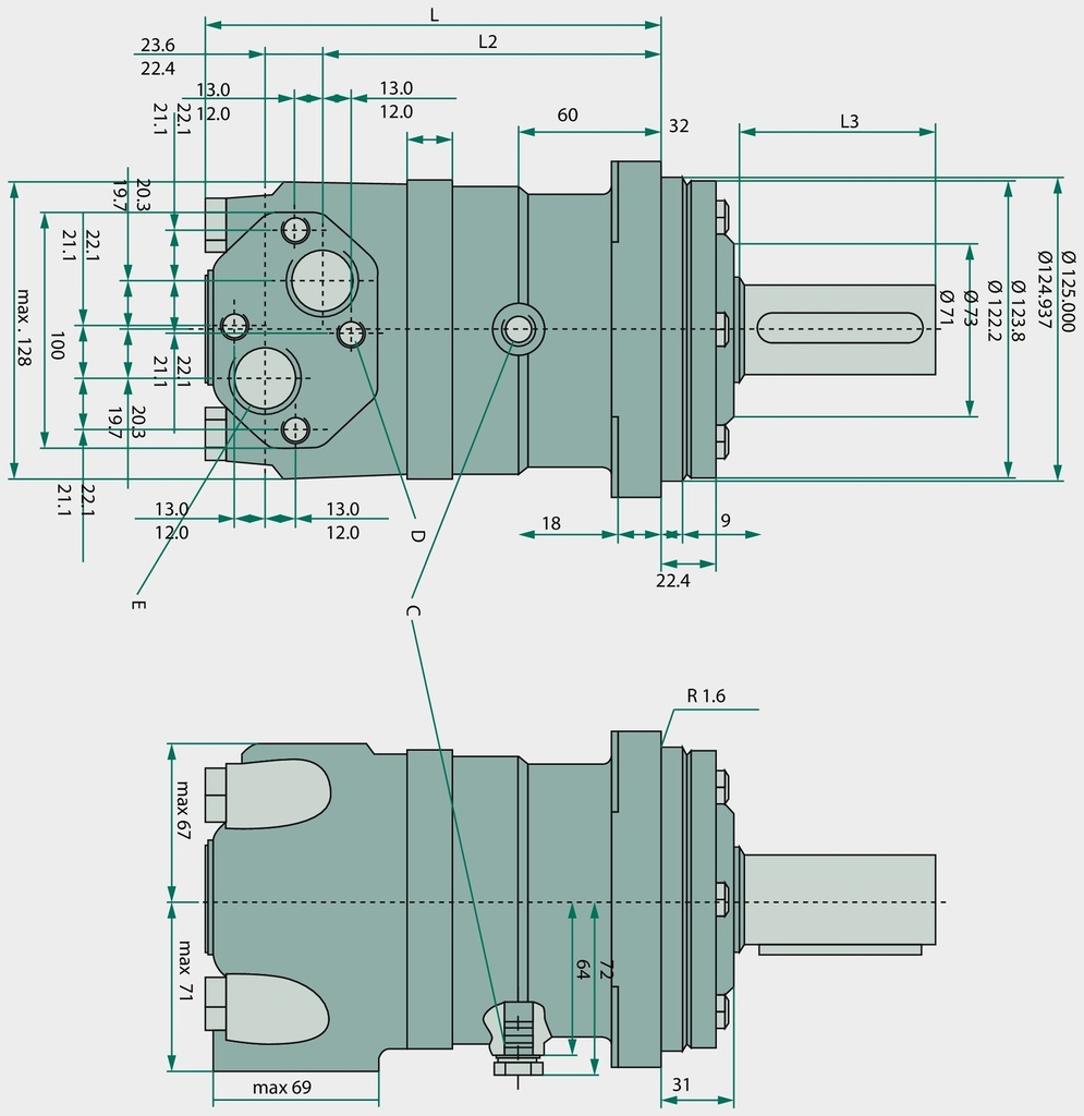 WHITE Motor hidraulic OMT 400 221 mm