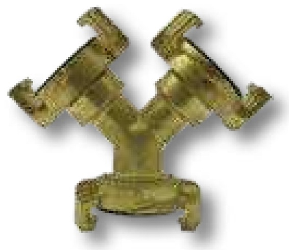Repartitor cu 3 cai - cu robinet cu bilă, cu cuple