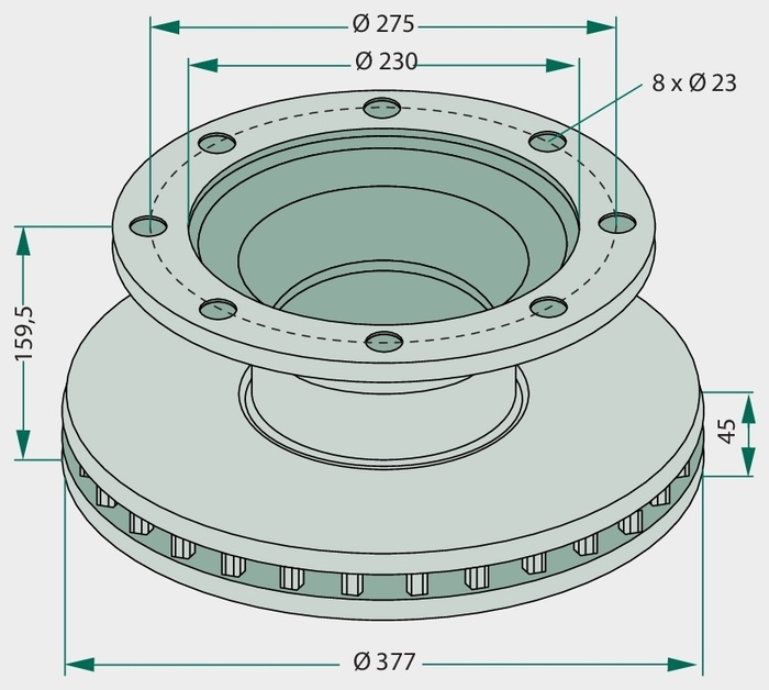 Set garnitura frana cu discuri - mit Doppelschlüssel passend für BPW SB4345