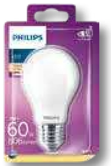 Philips LED clasic 60W A60 E27 WW FR ND Culoare lumină: calda Temperatura de culoare: 2700 K
