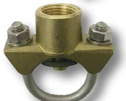 Arato Bridă filet1/2" versiune grea din alama, mit verz. cu surub brida zincat, ptr tevi 3/4"-1"
