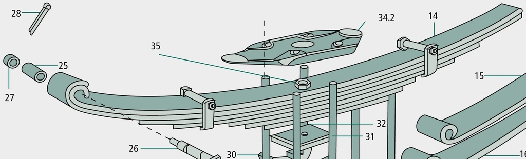 Lagar elastic - dreapta in fata, incl. bucse