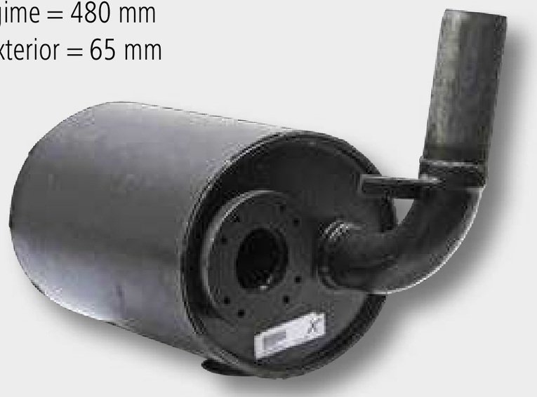 Amortizor de zgomot lungime = 480 mm Ø-exterior = 65 mm