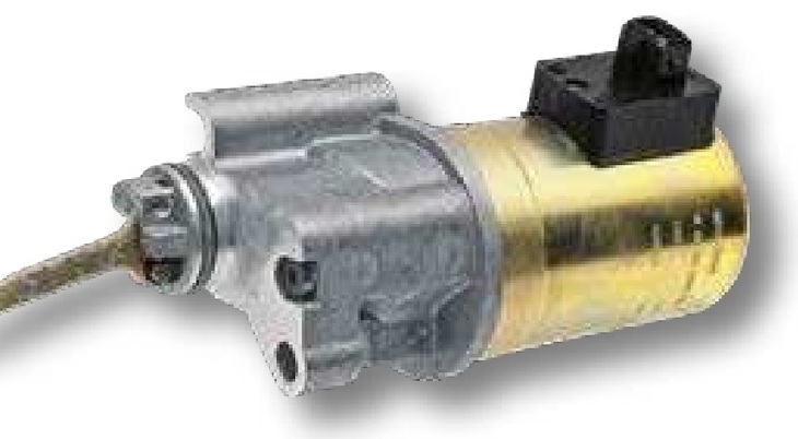Solenoid oprire - Observați forma pârghiei.