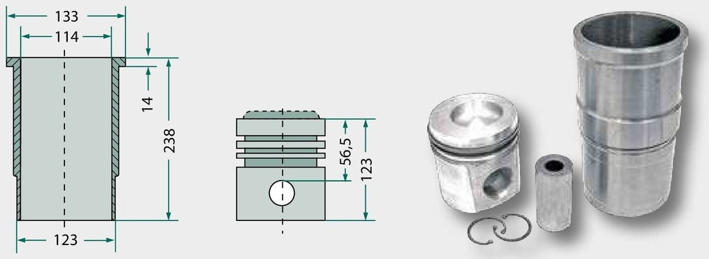 Set inele piston - 3 inele, diametru 102 mm, Dimensiuni inel 2,8 mm (inel trapezoidal) / 2,4 mm / 4 mm