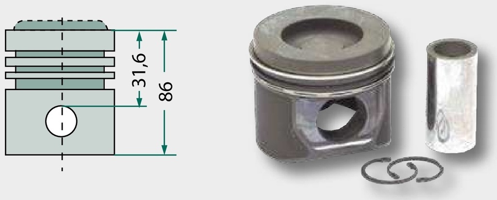 Set segmenti de piston - 3 inele, Ø 98 mm 2,9 mm (inel trapez) / 2 mm / 3 mm
