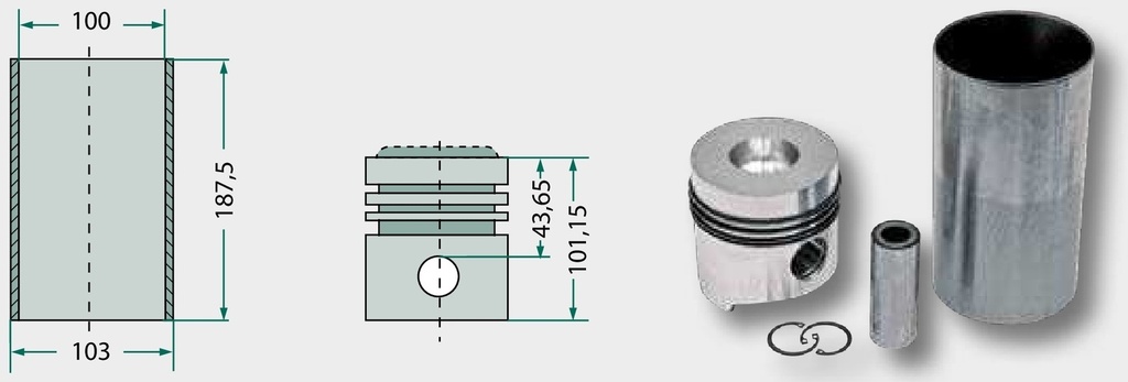 Set inele piston - 3 inele, diametru 95 mm, 2,5 mm / 2,5 mm / 5,5 mm