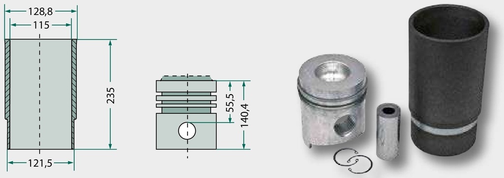 Set segmenti de piston - 3 inele, Ø 103 mm 2,5 mm / 2,5 mm / 4 mm