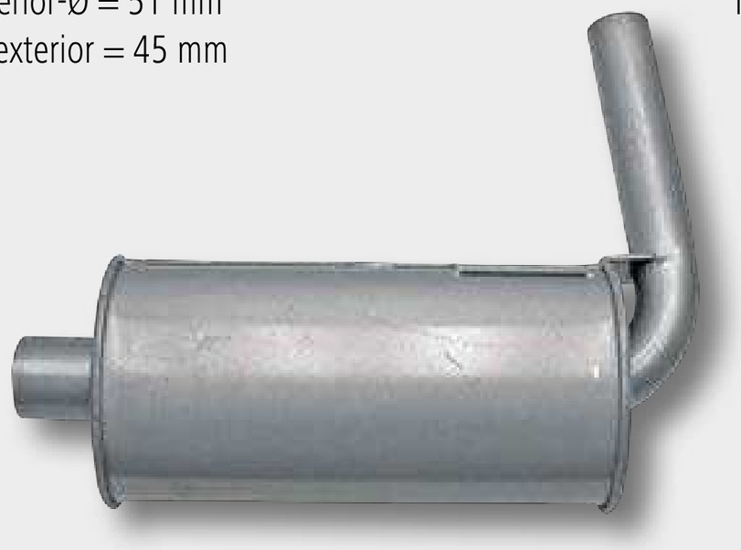 Amortizor de zgomot Ø interior = 51 mm Ø ieșire = 45 mm