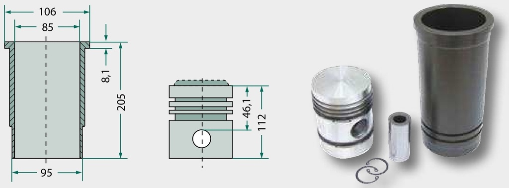 Set segmenti de piston - (doar ptr. bucsa fonta) 4 segmenti, Ø 101,05 mm 2,4 mm / 2,4 mm / 2,4 mm / 6,35 mm