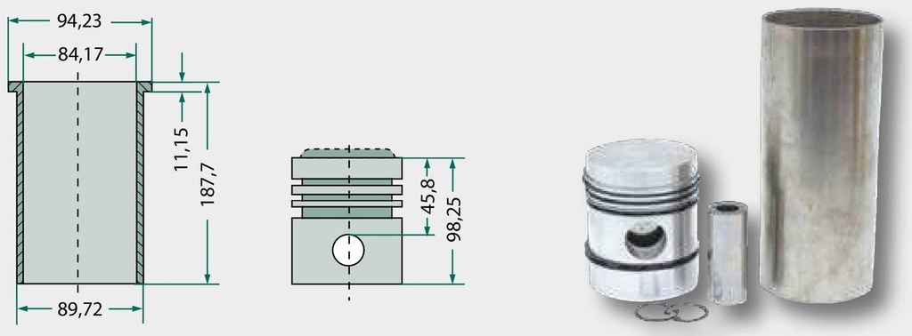 Set segmenti de piston - 3 segmenti, Ø 100 mm 2,95 mm (inel trapez) / 2,5 mm / 4 mm