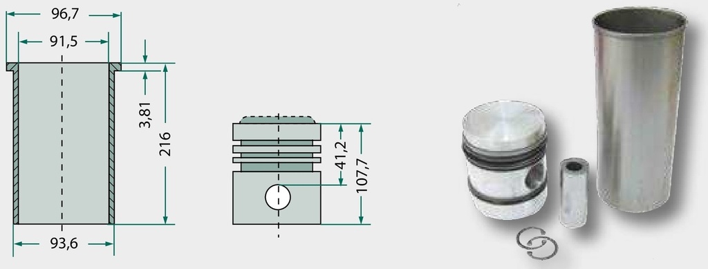 Set segmenti de piston - (doar ptr. bucsa fonta) 5 inele, Ø 88,95 mm 2,4 mm / 2,4 mm / 3,2 mm / 6,35 mm / 6,35 mm