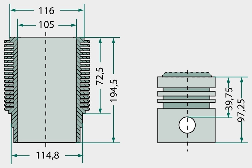 Set segmenti de piston - 3 inele, Ø 105 mm 2,5 mm / 2,5 mm / 5 mm