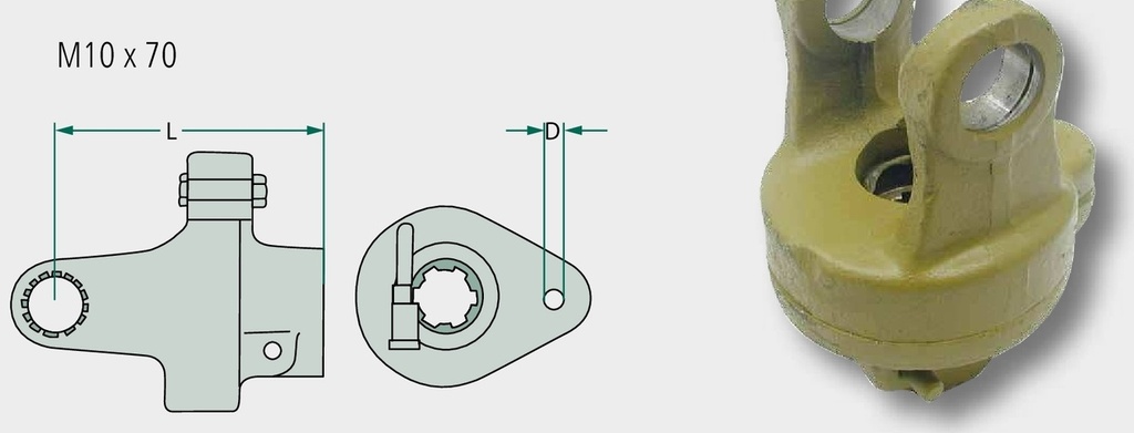 Racord cu bolt de sigurantă 1 3/8" 6 dinti, turatie 2920 Nm, Radius 56 mm