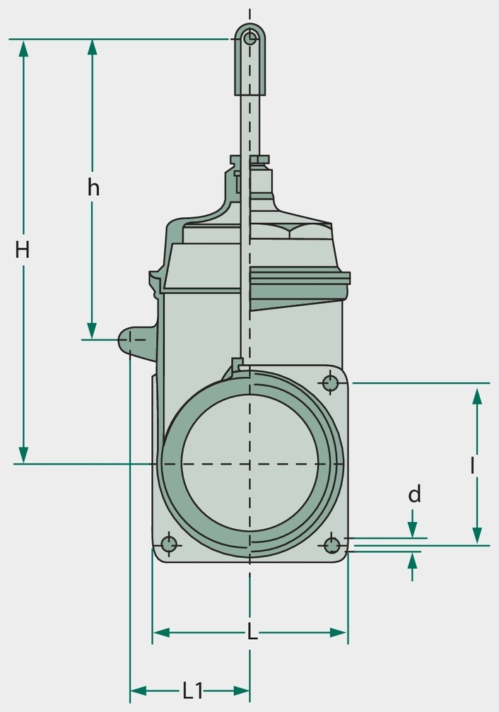 MZ Robinet dejectii Art.0050/0580, 6" 6", cu cilindru pneumatic cu efect simplu, Art. 0580