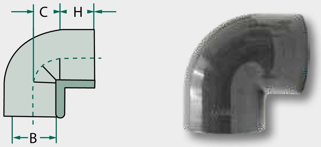 Cot de 90° 40 mm