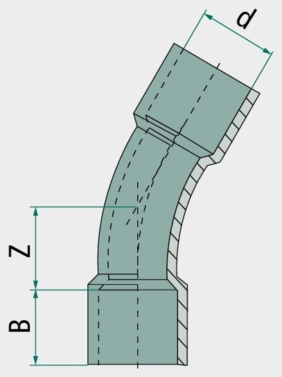 Cot 22,5° 125 mm
