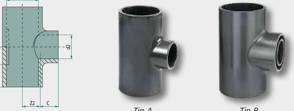 Piesa T - cu reductie