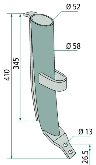 Tub pentru dejectii - zincat, Ø 58 mm