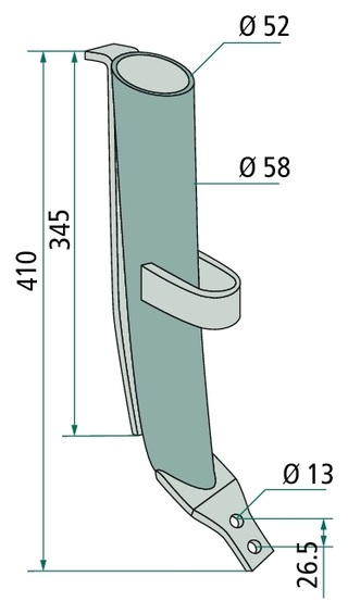 Tub pentru dejectii - zincat, Ø 48 mm