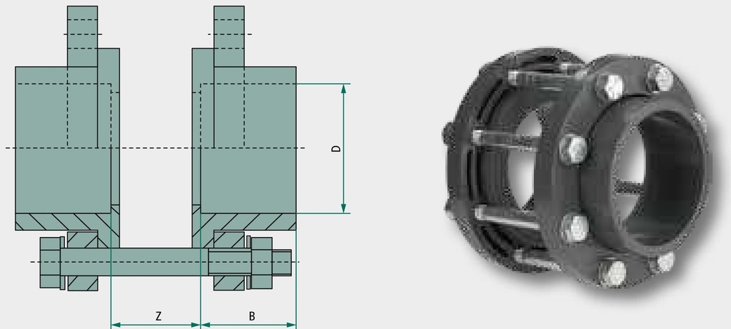 VDL Kit de asamblare DN65 / 75 (2x)