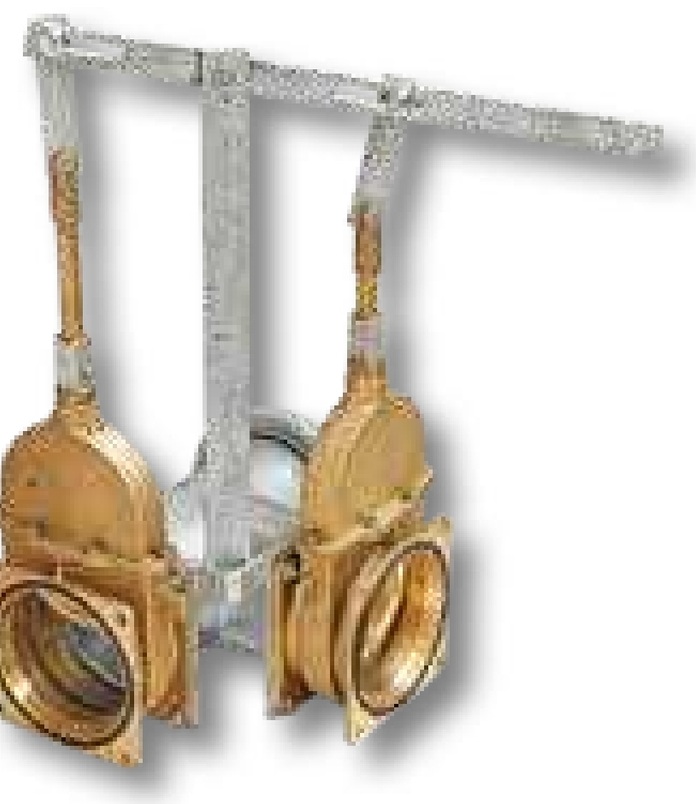 Garnitura levier zincata, cu dublu efect - pentru unitate umplere 6"(DN150)