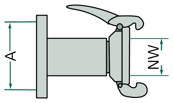 Piesa M 8", flanșă 8" galvanizat la cald 195 mm
