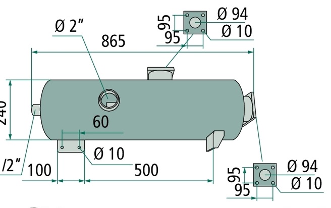 Jurop Set transportor aer, rotativ Ø 76mm - curbat 90°, Ø 76 mm