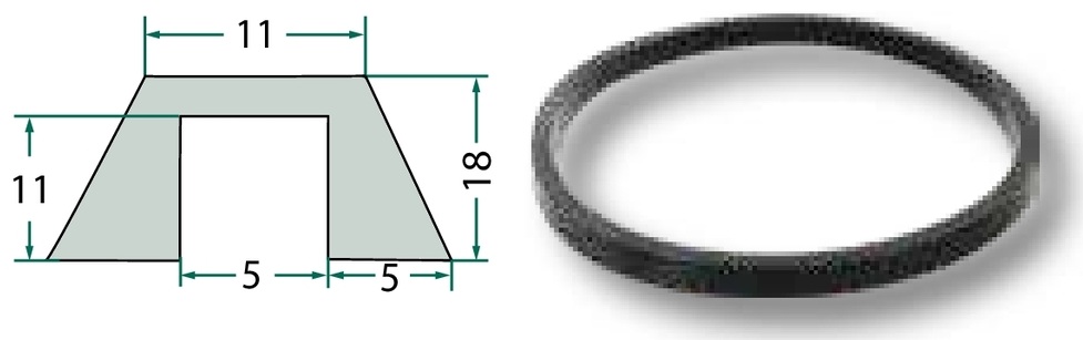 Etansare capac dorn interior-Ø = 270, exterior-Ø = 300, latime = 19 mm