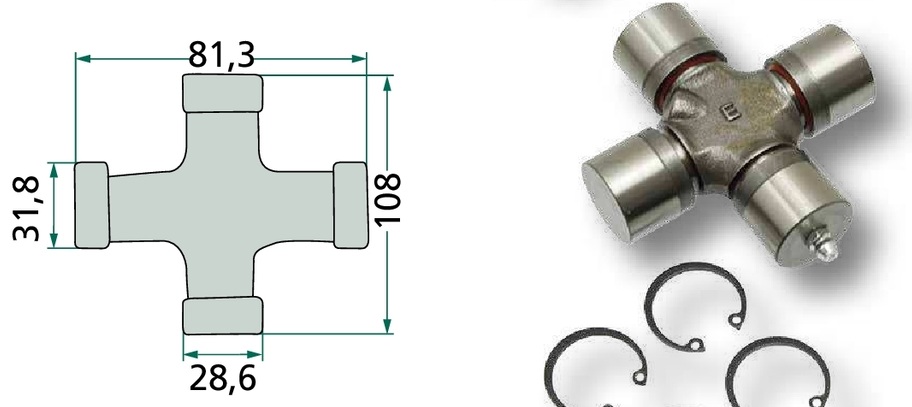 Weasler Cruce cardan - E kit cu lubrifiere de durata