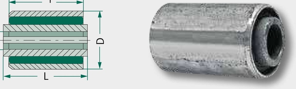 Bucsa din metal si cauciuc Standardqualität, NK 50-60 Shore A