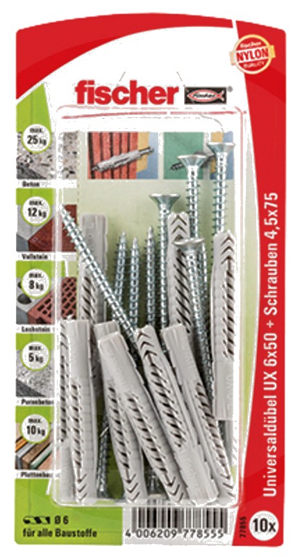 Fischer Dibluri universale UX cu surub UX 6 x 50 SK