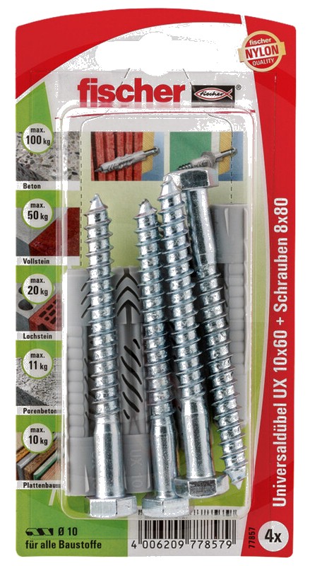 Fischer Dibluri universale UX cu surub UX 10 x 60 SK