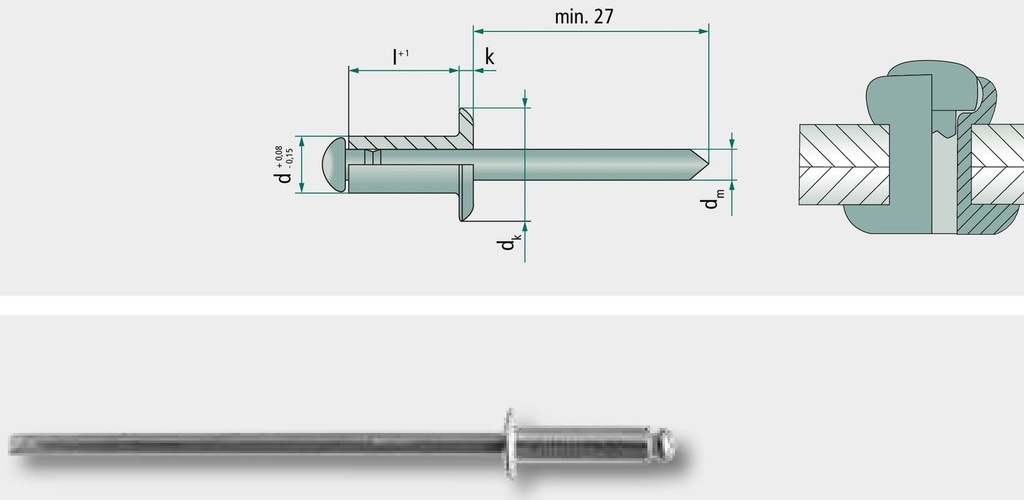 VE 500 Nituri oarbe cu cap plat 3,2x14 14 mm