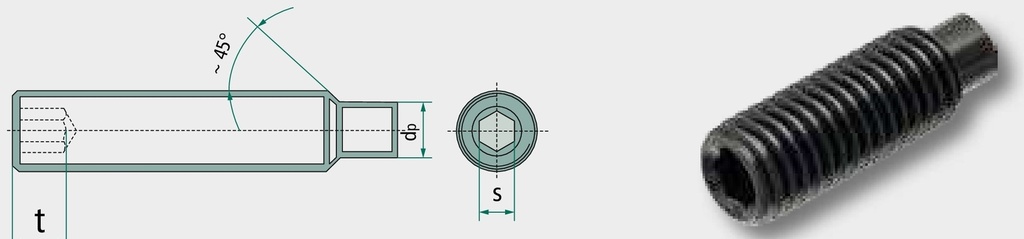 DIN 915 45 H M 12 x 45 Șuruburi cu capse