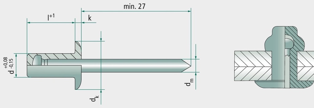 VE 500 Nituri oarbe cu cap plat 4,8x13