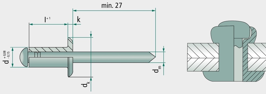 VE 500 Nituri oarbe cu cap plat 5x10 10 mm