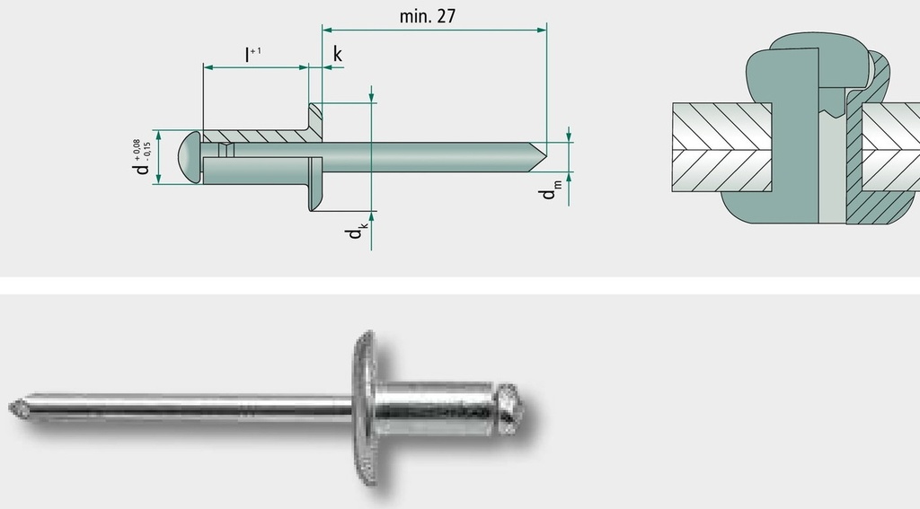 VE 500 Nituri oarbe cu cap lat 5x14 K14 14 mm