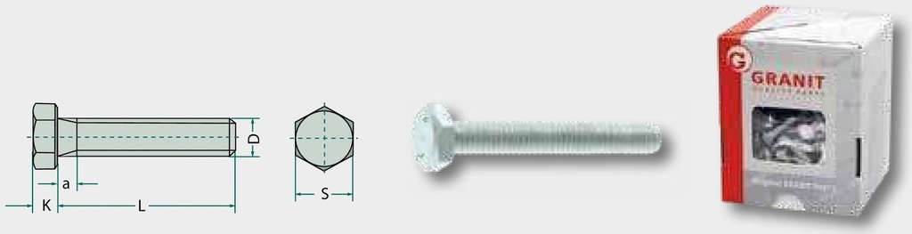 Surub hexagonal M18x40 DIN 933 40 mm
