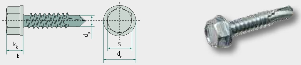 Șurub autoforant 6,3x45 DIN 7504 45 mm