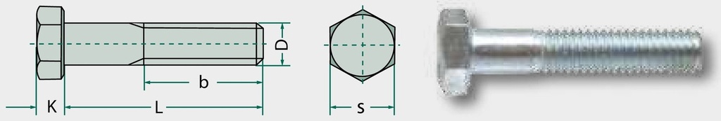 Surub hexagonal M22x90 DIN 931 90 mm