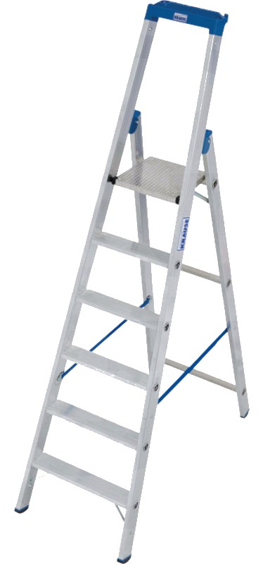 KRAUSE Scara Stabilo Scara robustă cu trepte din aluminiu cu carcasă multifuncțională și găleată cu carlig pentru uz pro