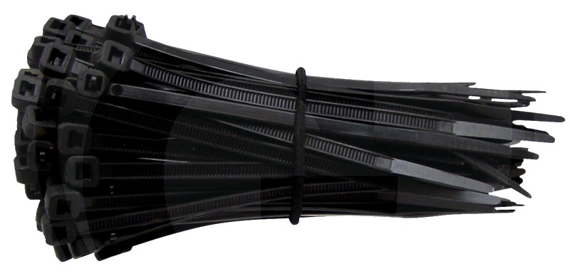 100 Conectori cablu, detașabil, negru - 100 x 3,6