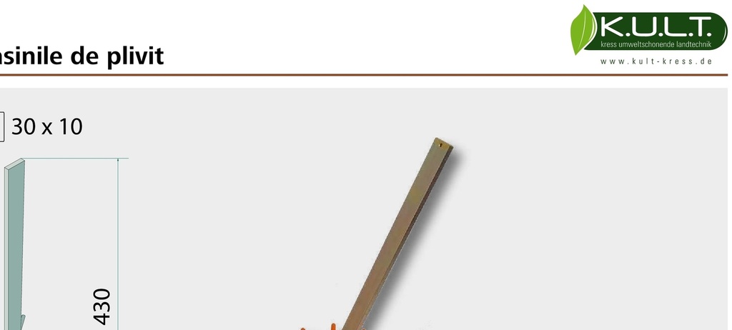 K.U.L.T. Element deget pentru masina de plivit - Mediu, portocaliu pentru sol moale