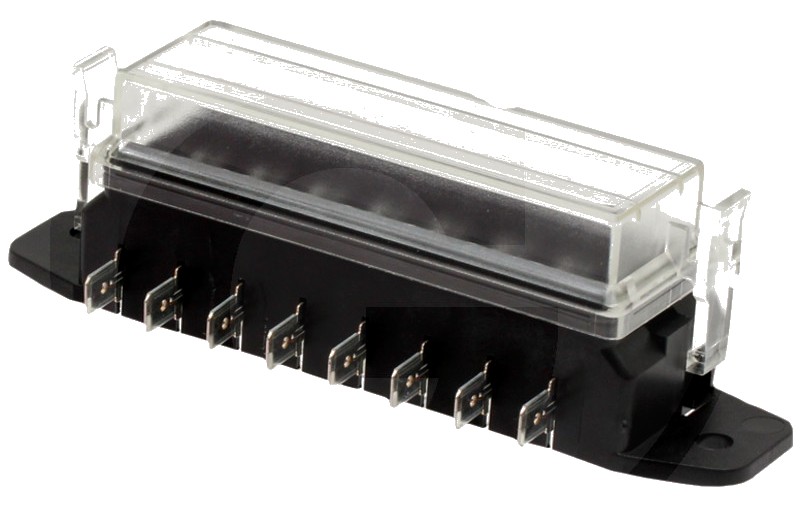 Cutie sigurante Structură fără siguranță, conexiune laterală 12x 6,3 mm, capac transparent L 119 x l 46 x h 37 mm