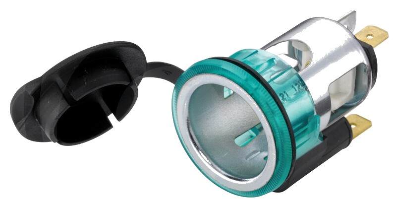Priza cu iluminare 12 V până la 20 amperi instalație Ø 27,8 mm potrivit pentru fișa 50751306132, 50751306018
