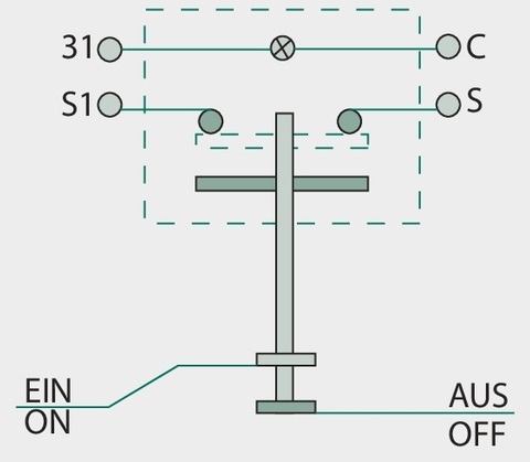 Comutator cu buton - Far de lucru, spate
